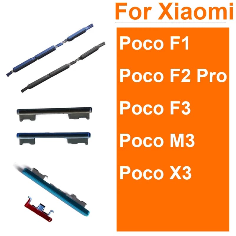 Pulsante laterale di accensione/spegnimento per Xiaomi Poco F1 F2 F3 M3 X3 Controllo audio del volume Tasto laterale Riparazione parti di ricambio