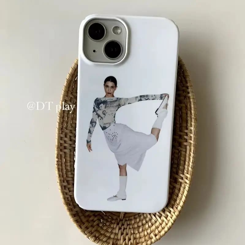Cover per iPhone con ballerina coreana stile INS Y2K, anti-caduta, per modelli 17Air, 16E, 15, 14, 13, 12, 11 Pro Max, 14 Plus, 15 Plus