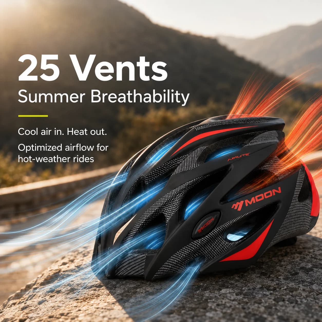 MOON Summer Anti-Odor Unisex Bike Helmet – Integrated In-Mold, Plus Size for Road Bike