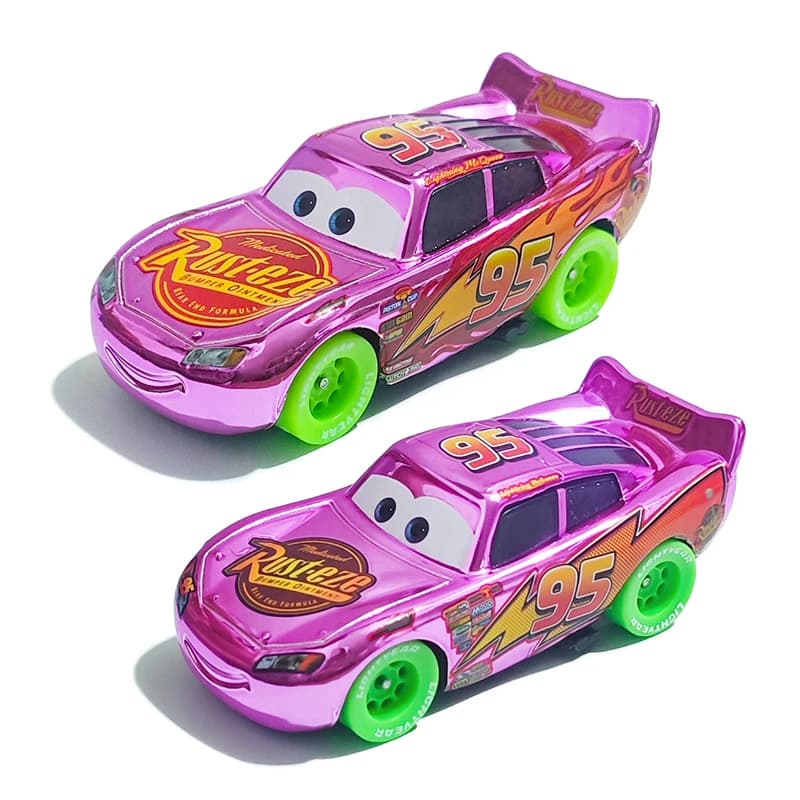Disney Pixar Cars Pink 95 Lightning McQueen Modellino Auto Giocattolo 1:55 in Metallo Pressofuso Regali per Bambini Figurine Anime Auto da Corsa Giocattoli