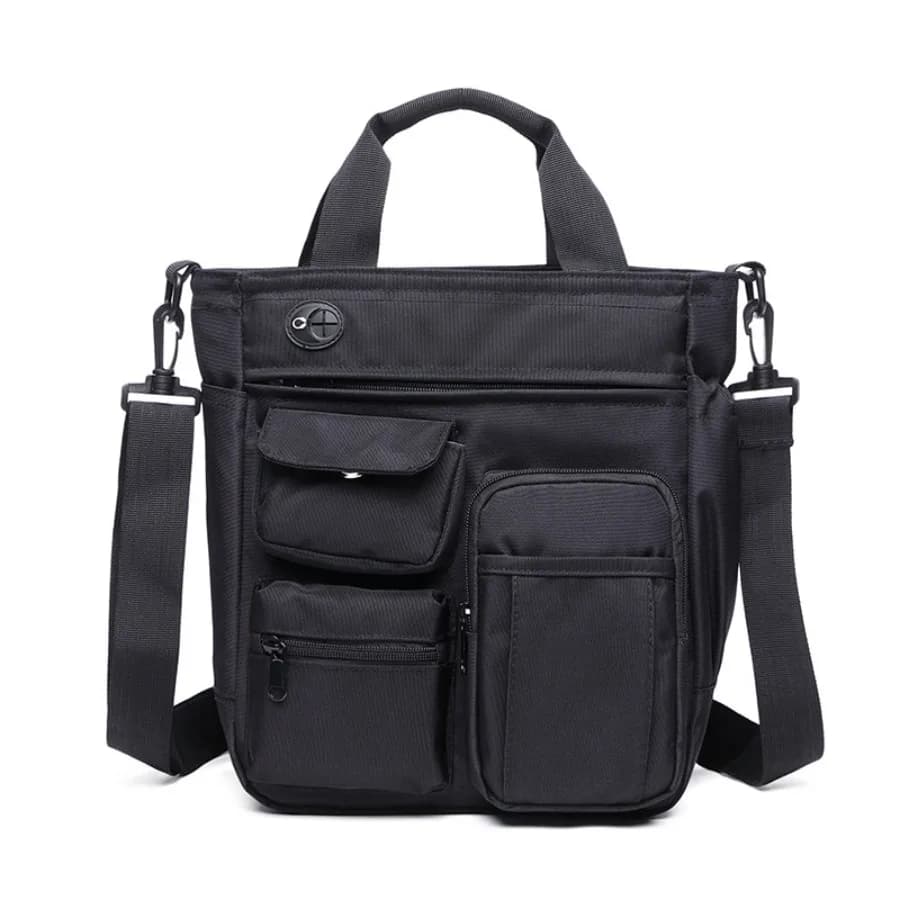 【Nuovo stile】Borsa tote da uomo multitasche, borsa per computer, borsa da uomo in tessuto oxford, zaino da lavoro, logo stampato, materiale resistente all'usura