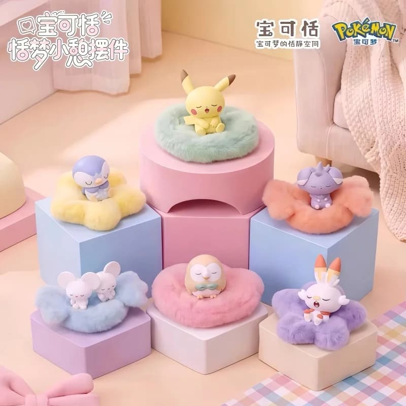 In Stock Genuine Pokemon Blind Box Sweet Dream Little Nap Series Mystery Box Twin Rat Anime Figures Ornament Collectible Toys