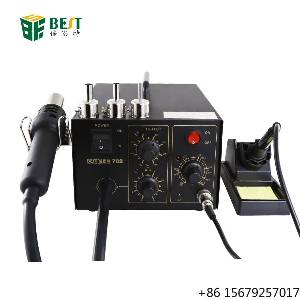 Hot Air Gun + Solder Station Desolder Station + Electronic Solder Iron 2 in 1 Metal Heating Core 110V/ 220V 23l/min(max) CN;GUA