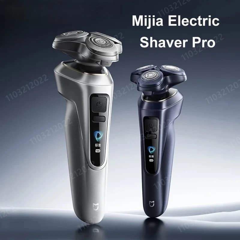Mijia Pro 360 Electric Razor for Barba and Capelli ° Electric Razor with Floating Head, Double Ring Block, Intelligent Color Display, IPX8 for Bagnate / Dry Use, Long Life Battery