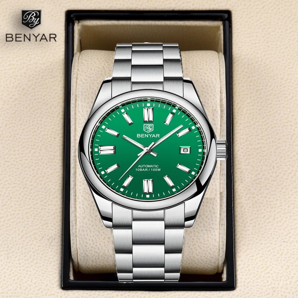 BENYAR Nuovo orologio da sub per uomo 10Bar Orologi da polso meccanici da uomo impermeabili Orologi automatici di lusso in acciaio inossidabile