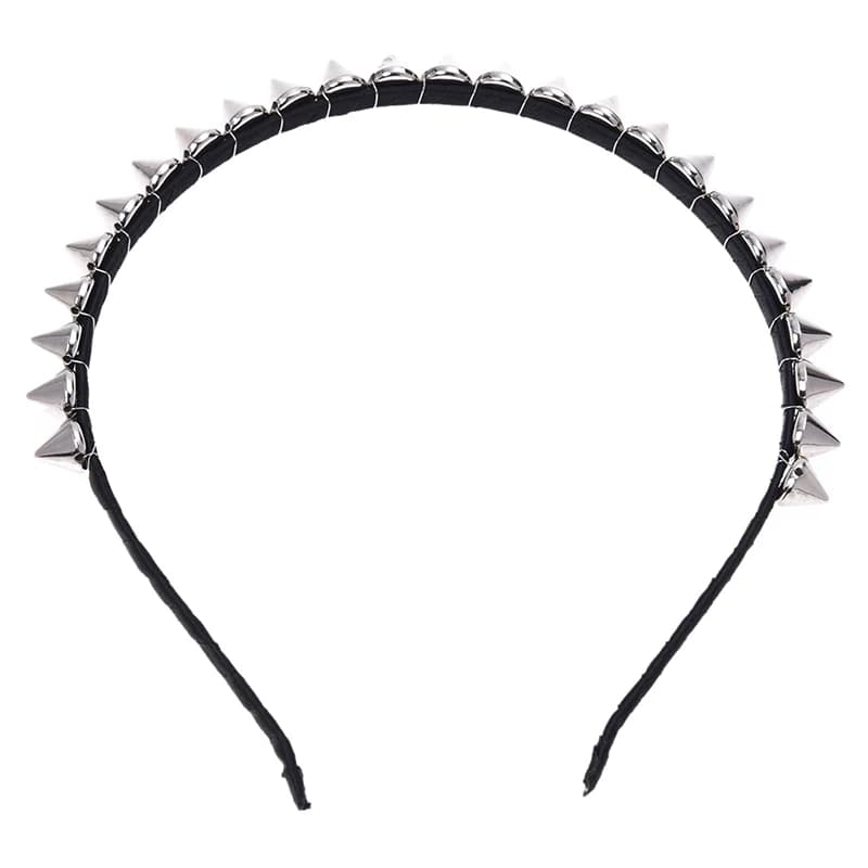 Silver Metal Stud Rivet Spike Headband Hair Head Band Aliceband Punk Girl
