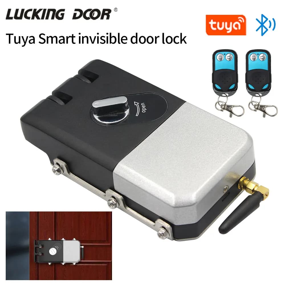 Wireless Tuya Lock for Electric Door with Remote Control Rolling Code 433MHz Safety Door Control Easy Installation Hidden Lock for Interior