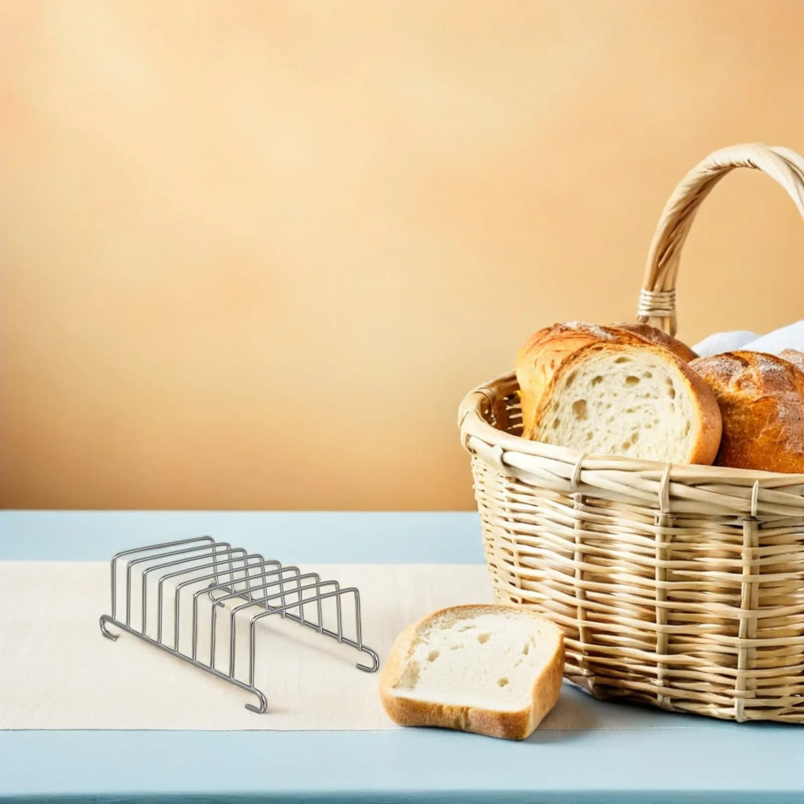 Set di 4 Supporti per Toast in Acciaio Inox, Rastrelliera Multi-Livello per 8 Fette, Accessori per Friggitrice ad Aria, Rastrelliera Elettrica per Pane, Accessori da Cucina