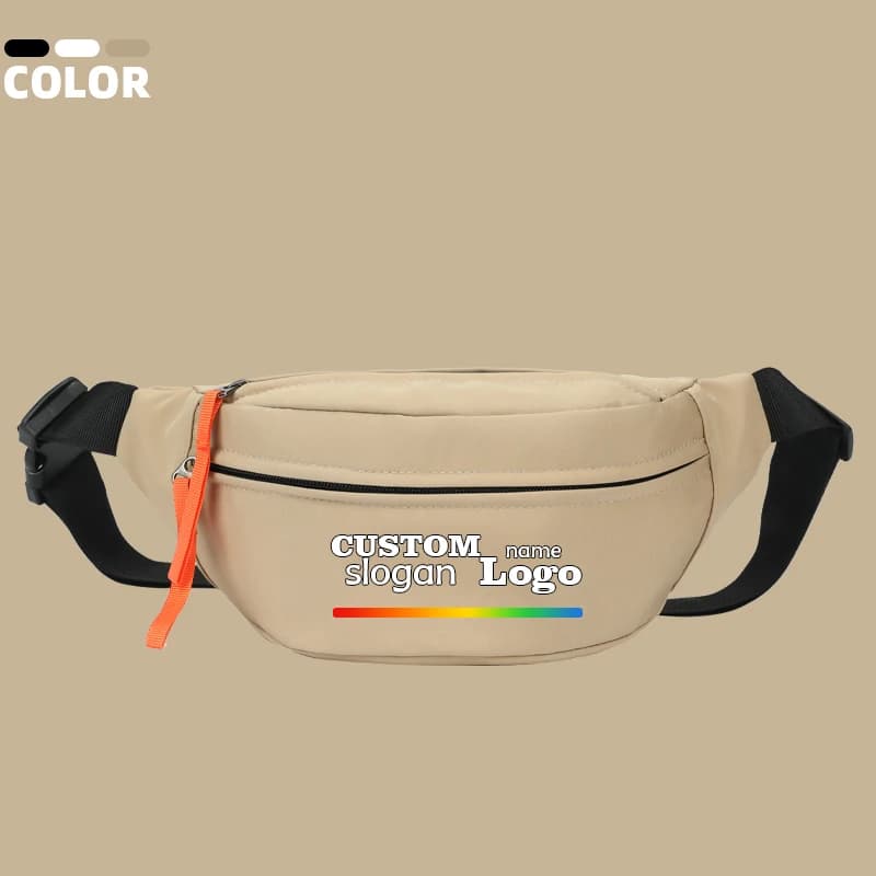 Marsupio con scomparto Borsa da petto impermeabile per sport all'aria aperta Borsa da viaggio a tracolla Street Style Fanny Pack Logo personalizzato