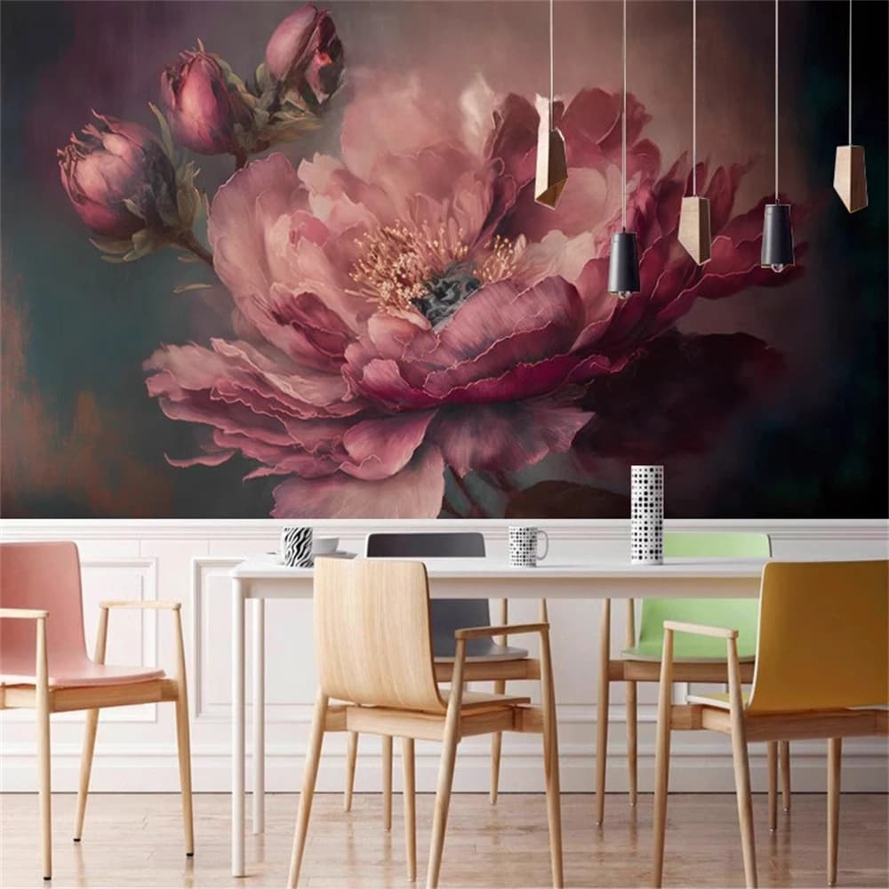 Custom Nordic white rose wallpaper for living room bedroom TV background wallpaper sofa covering mural wall art home decor