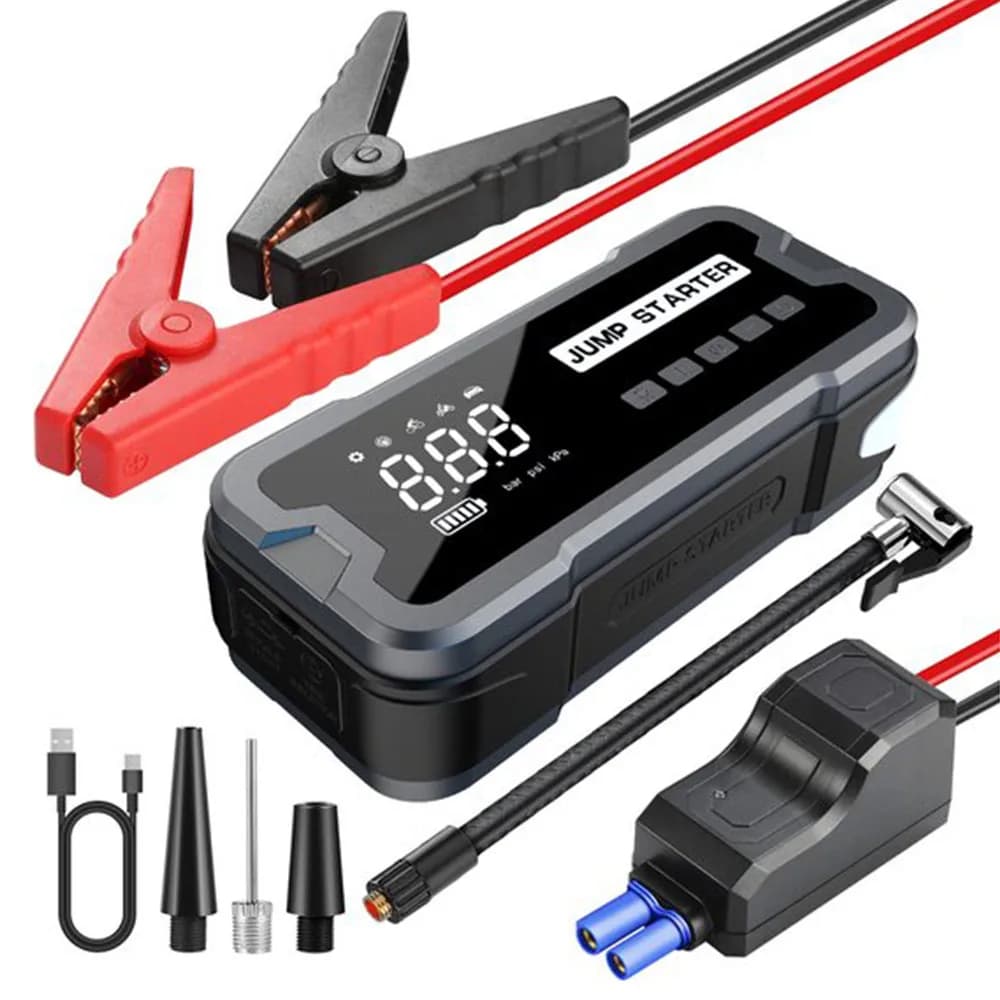 Avviatore di Emergenza per Auto 12V 24000mAh, Batteria Booster 4000A per Camion Pesanti, Pacco Batteria con Ricarica USB-C