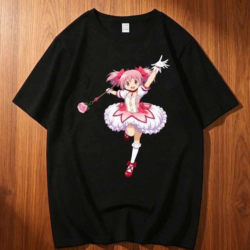 Madoka Magica cotton shirt men Punk 2000s Graphic Colorful Pop Culture shirt Y2k hip hop Pop Culture harajuku Colorful