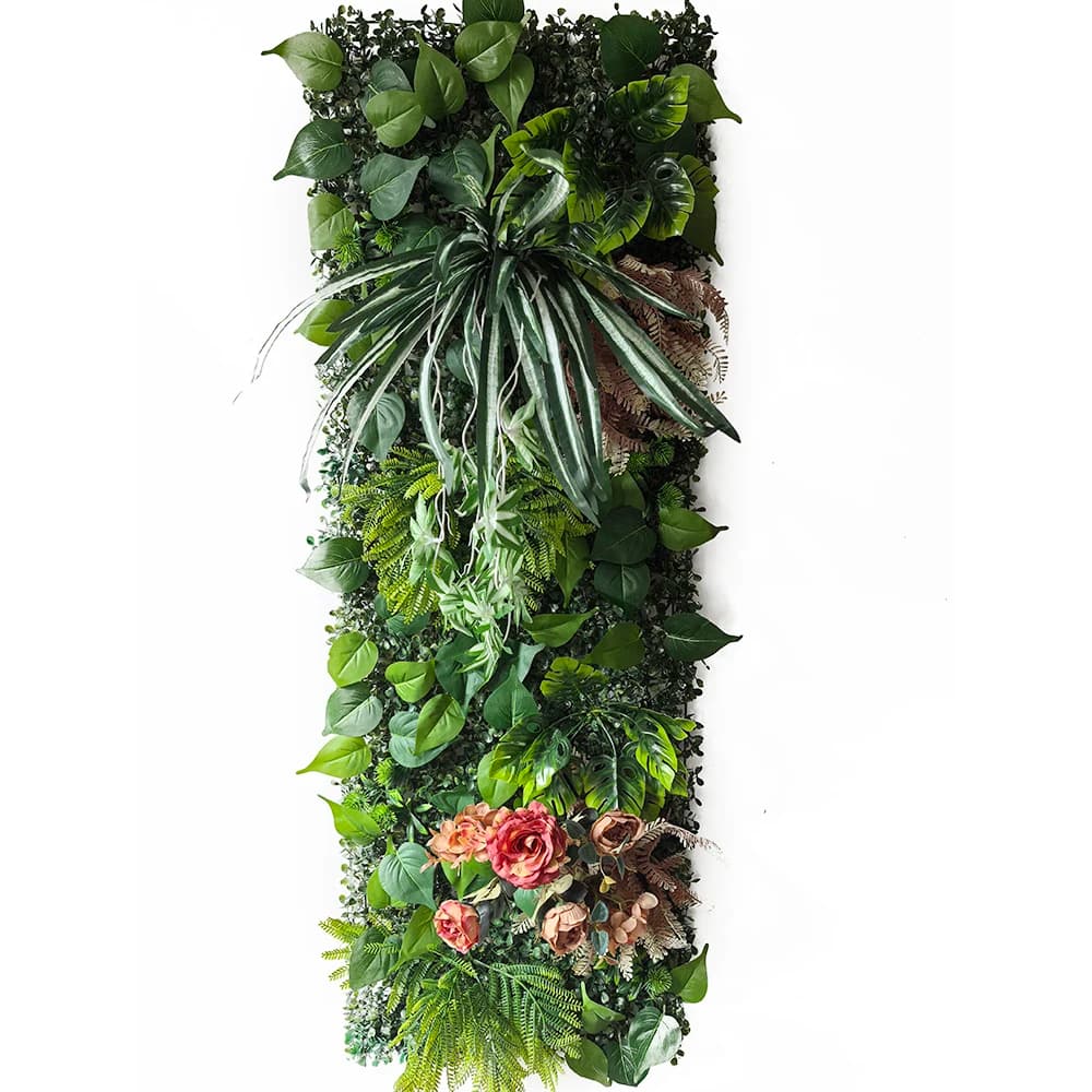 40*120 CM NEW artificial plant 3D green lawn pink plant decoration wall panel for hotel home decoration