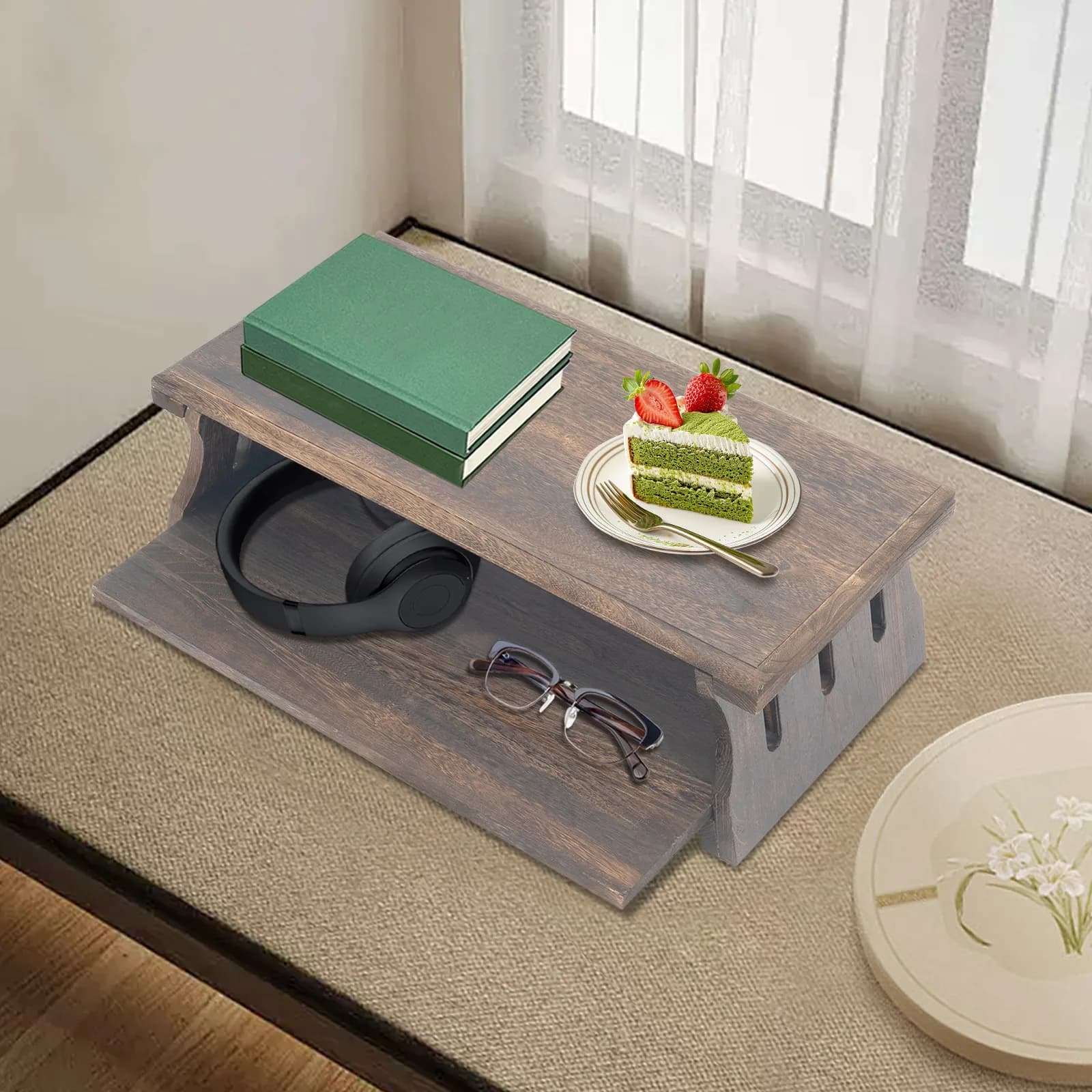 Supporto pieghevole per laptop, vassoio da letto portatile 60x30x20 cm per studenti, robusto tavolino da meditazione con ampio spazio di archiviazione