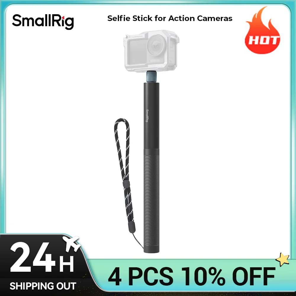 SmallRig Action Cameras Support for selfie stick for DJI for Instan360 for Gopro up to 150 cm height with ground tip 5270