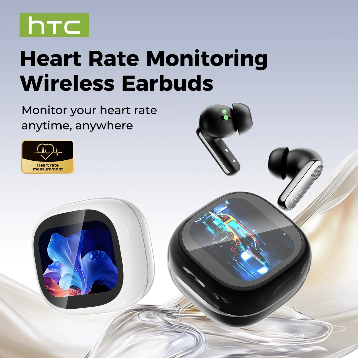 HTC NE46 Wireless Bluetooth Earphones Heart rate monitor AI Translator earbuds LED touchscreen Blood oxygen sensor HIFI