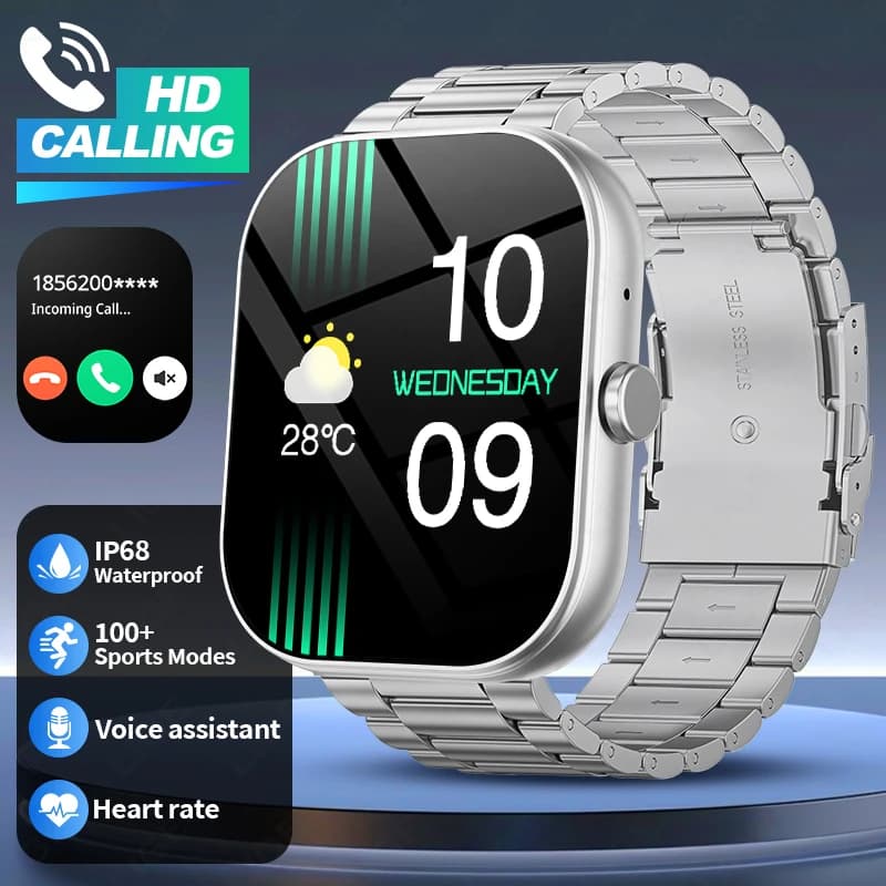 LIGE Smart Watch 2.01 pollici Bluetooth Call Women Voice Assistant Heart Rate Monitor Sleep Tracker Smartwatch Uomo Per Android IOS