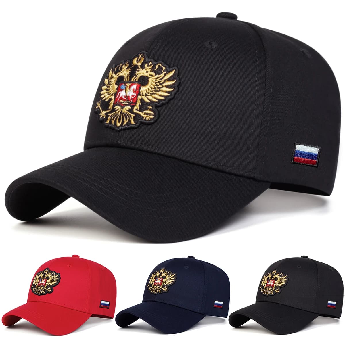Unisex Double-headed Eagle Embroidery Baseball Caps Spring Autumn Outdoor Adjustable Casual Hats Sunscreen Hat Sports Cap