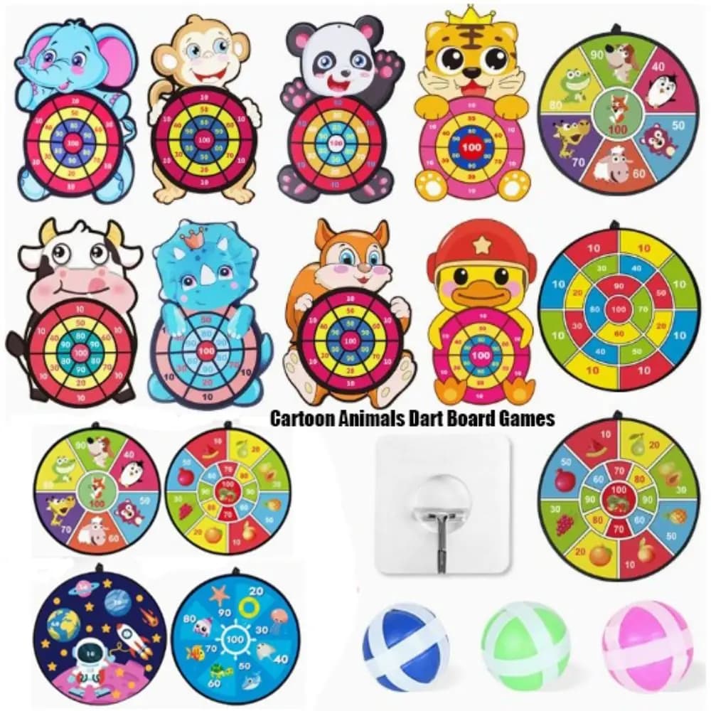with 3 Sticky Balls and Hooks Animals Dart Board Games Multistyles Cartoon Montessori Target Educational Games