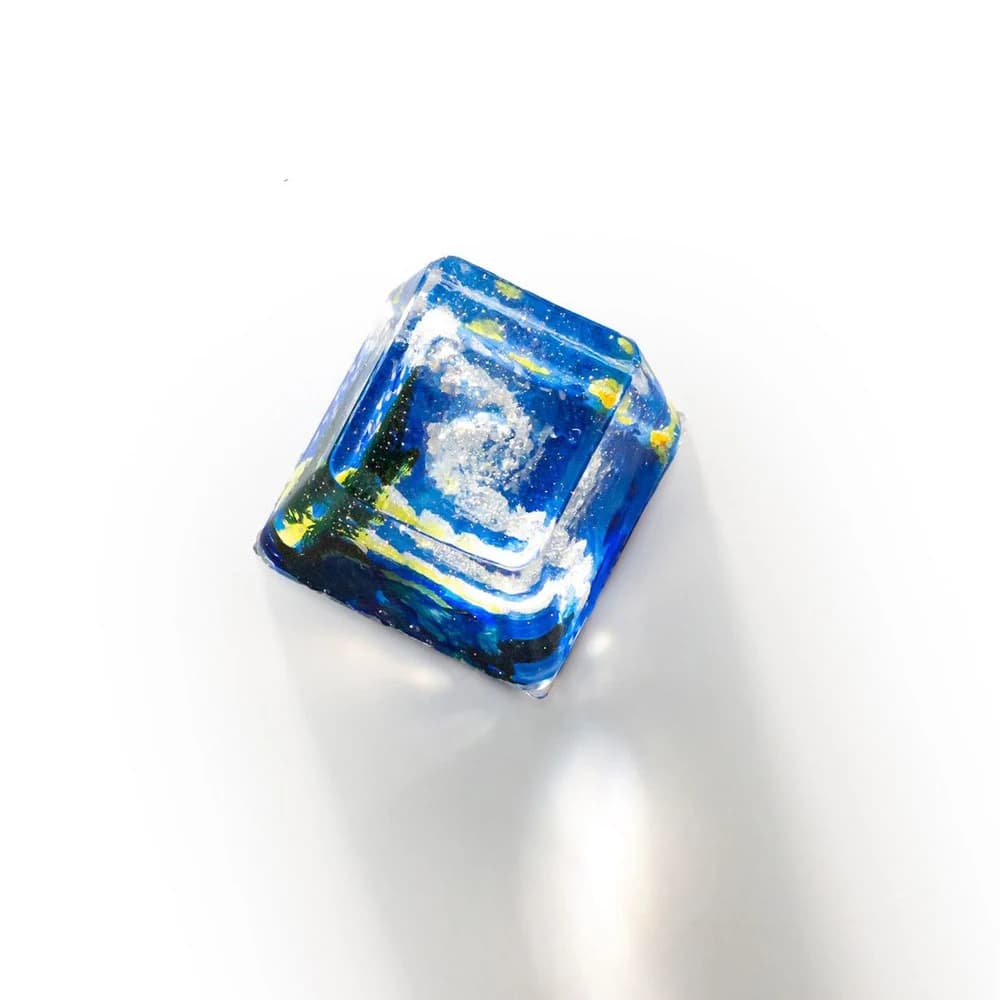 Personalised Resin Starry Night Artisan Keycap Handmade Oil Painting DIY Key Cap Gift for Mechanical Keyboard