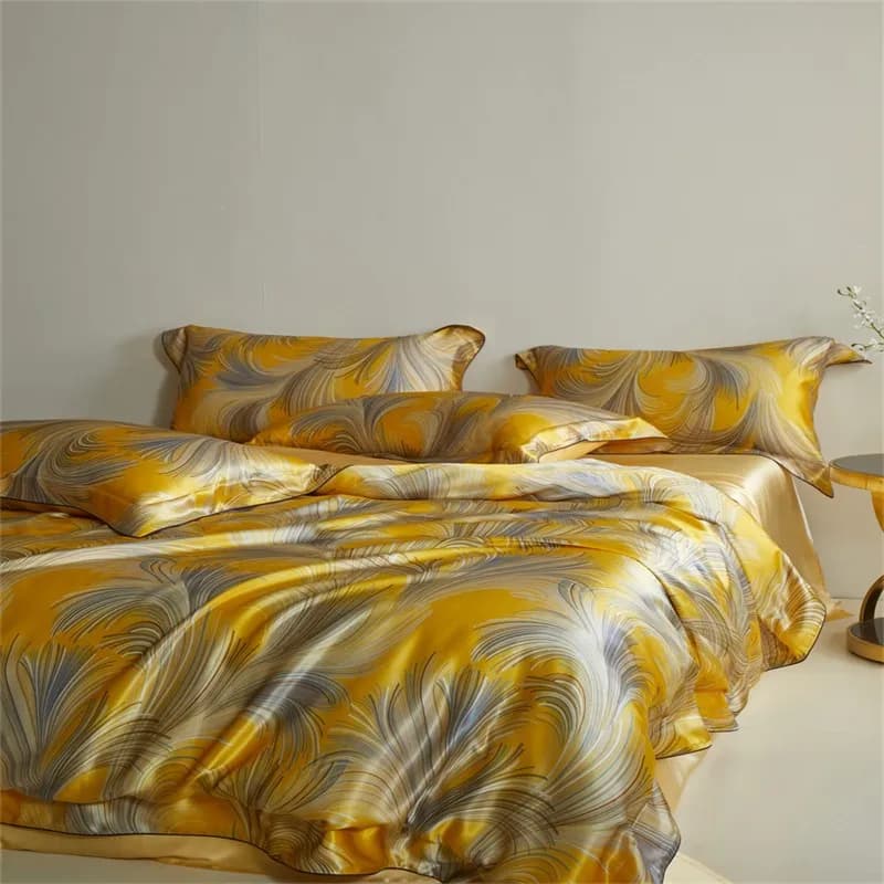 Comfortable set of soft mulberry silk cover 25mm 100% Cal King Nature set of bedding in silk 1 duvet cover 1 sheet 2 pillowcase