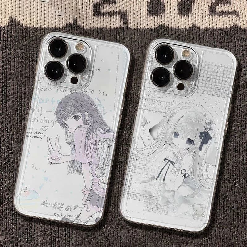 Cover per telefono Sakura Anime Girl Whimsy per Samsung S26 S25 S24 S23 S22 S21 S20 FE Note20 Note10 Plus Ultra Lite Edge 5G trasparente morbida