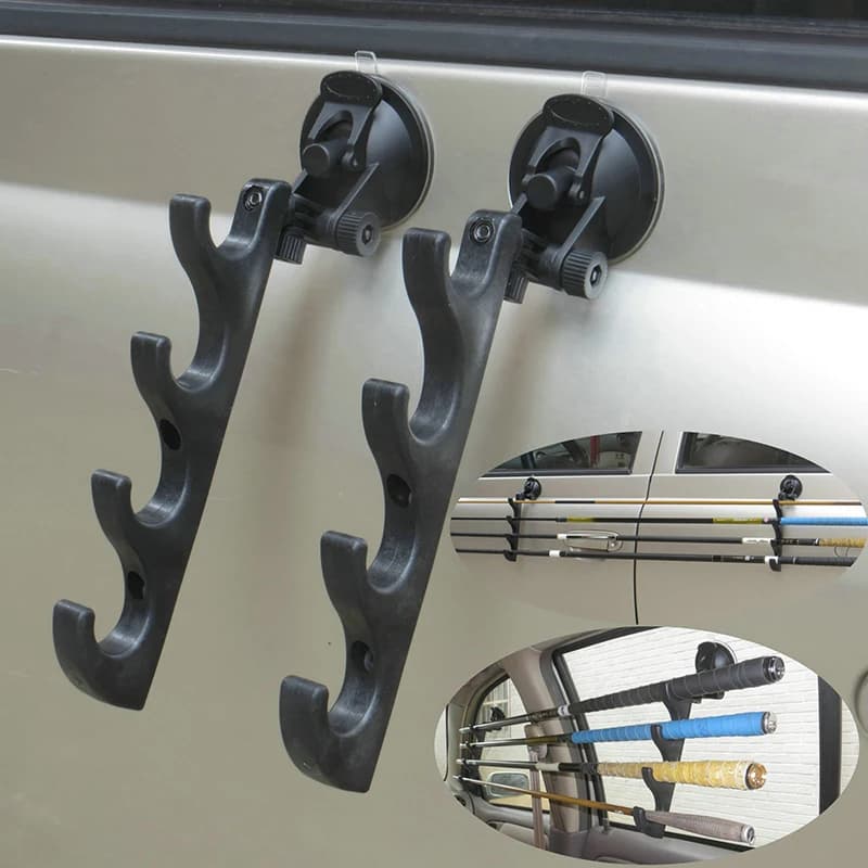 1/2pcs Suction Cup Fishing Rod Bracket Car Fishing Rod Holder Wall Mount Fishing Pole Rack With Suction Cup Fish Tackle Tools