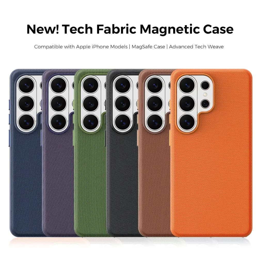 Custodia Magnetica in Pelle Intrecciata di Lusso per Samsung Galaxy S26 S25 S24 Ultra, Compatibile con Ricarica Wireless MagSafe