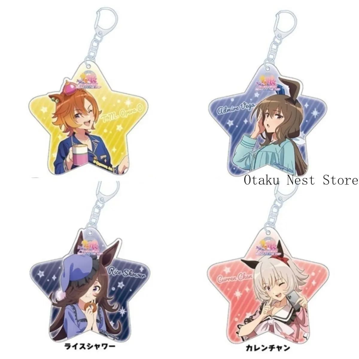 Umamusume Pretty Derby Double Sided Acrylic Keychain Vodka Rice Shower Backpack Pendant Desktop Ornament Collectible Decor Gift