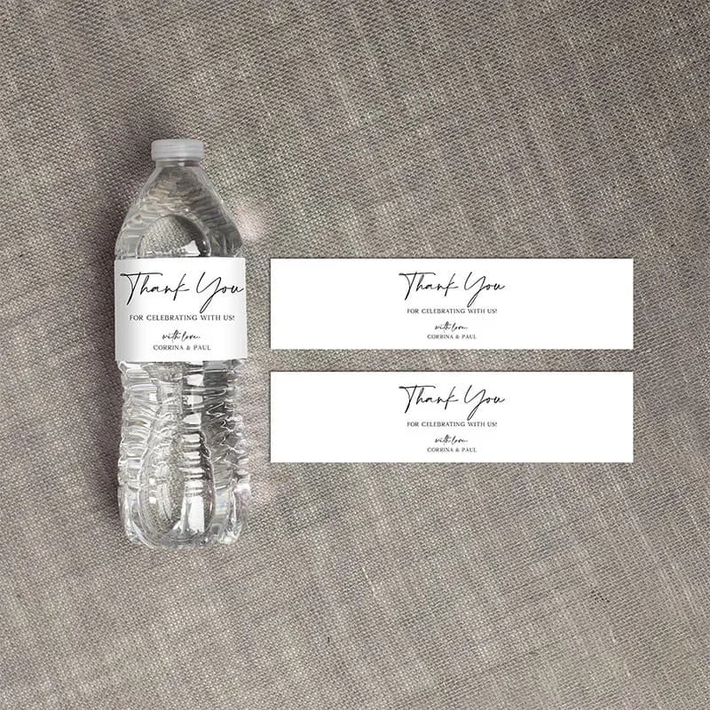Personalized Labels for Wedding Water Bottles, Minimalist Adhesives Thanksgiving Waterproof
