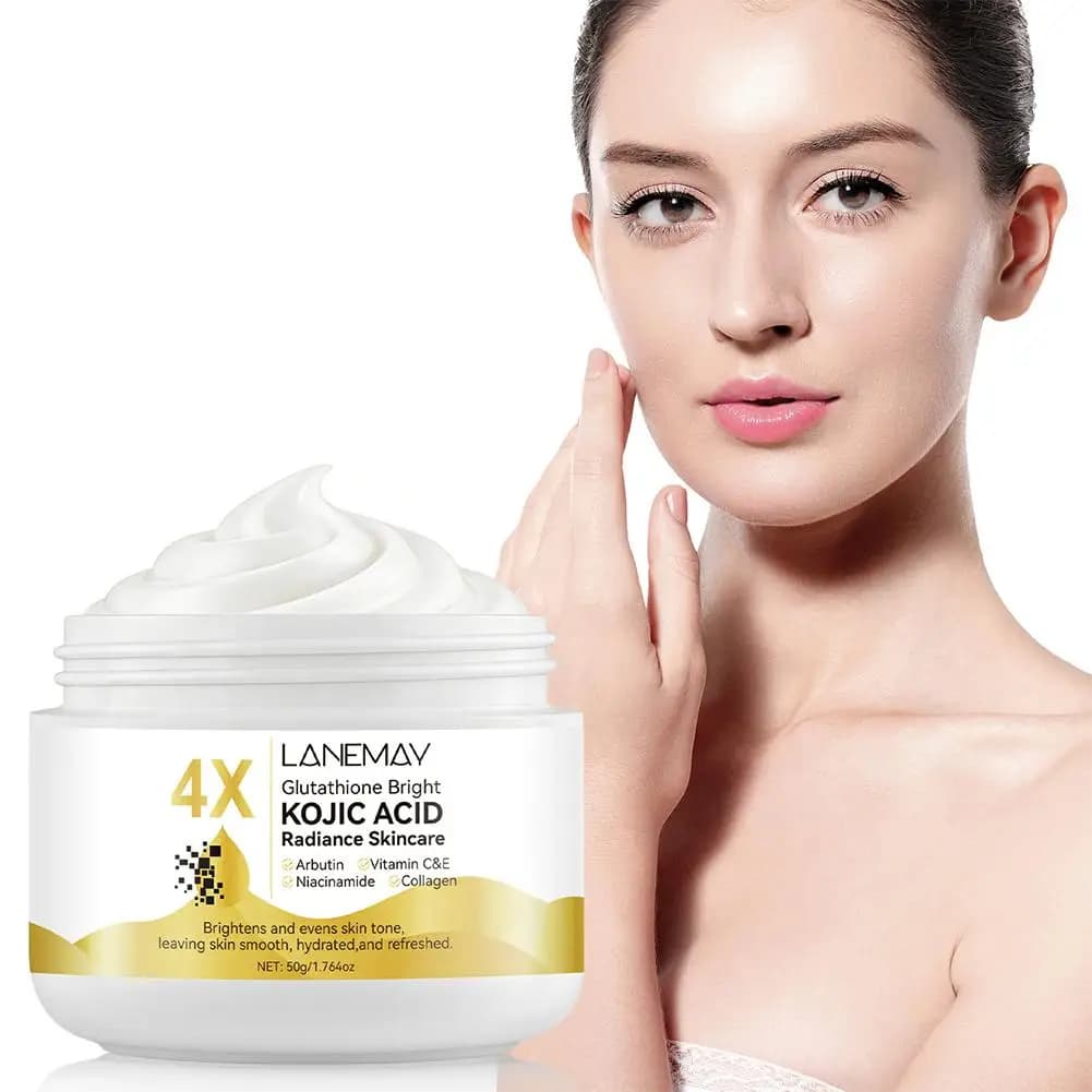 LANEMAY 4X Glutathione Kojic Acid Facial Cream 50g Hydrating Moisturizing Cream With Collagen For Bright Smooth Even Skin