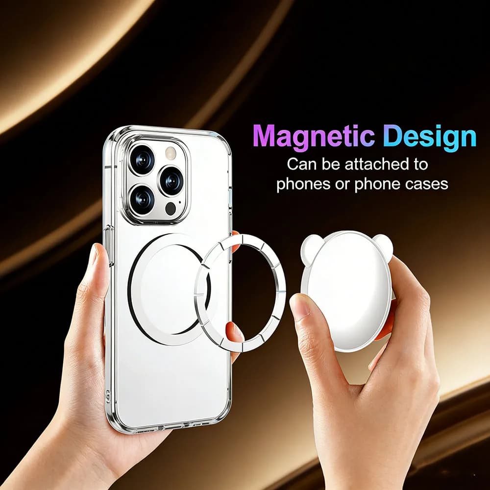 Specchio Magnetico per Selfie a Forma di Panda, Compatibile con MagSafe, Accessorio Portatile per Fotocamera Posteriore