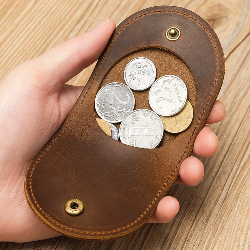 Portamonete piccolo in vera pelle da donna Mini portamonete per bambini Hasp Money Clip Clutch Hobo Borse Custodia regalo da uomo Nuovo artigianato manuale