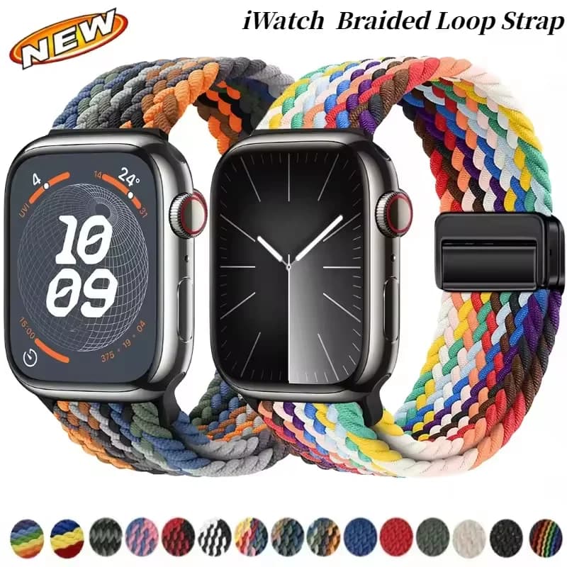 Nuovo cinturino ad anello intrecciato per cinturino Apple Watch Ultra 2 49mm 9 8 7 41mm 45mm 6 5 4 SE 44/40mm braccialetto elastico iWatch 10 46mm 42mm