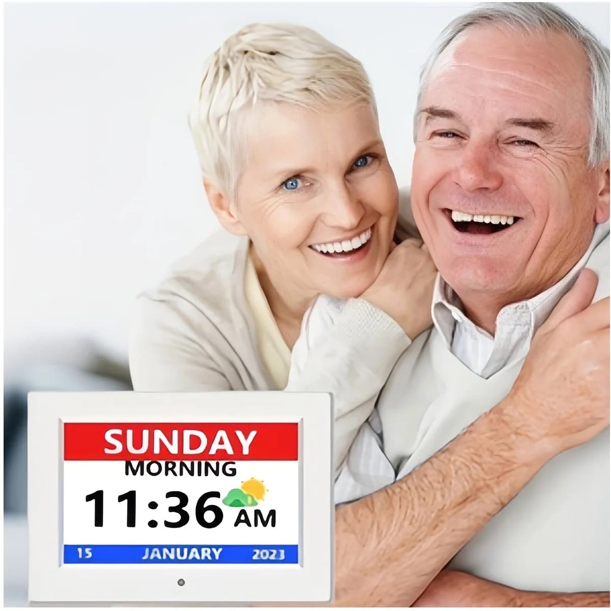 Smart Digital Wall Clock with Date Display, Sunrise/Sunset Icons, Auto-Dimming Screen, 12 Customizable Alarms, and Support for 18 Languages — Easy-to-Read Large Digits Ideal for Seniors, Adults with Visual Challenges, or Daily Home/Office Use
