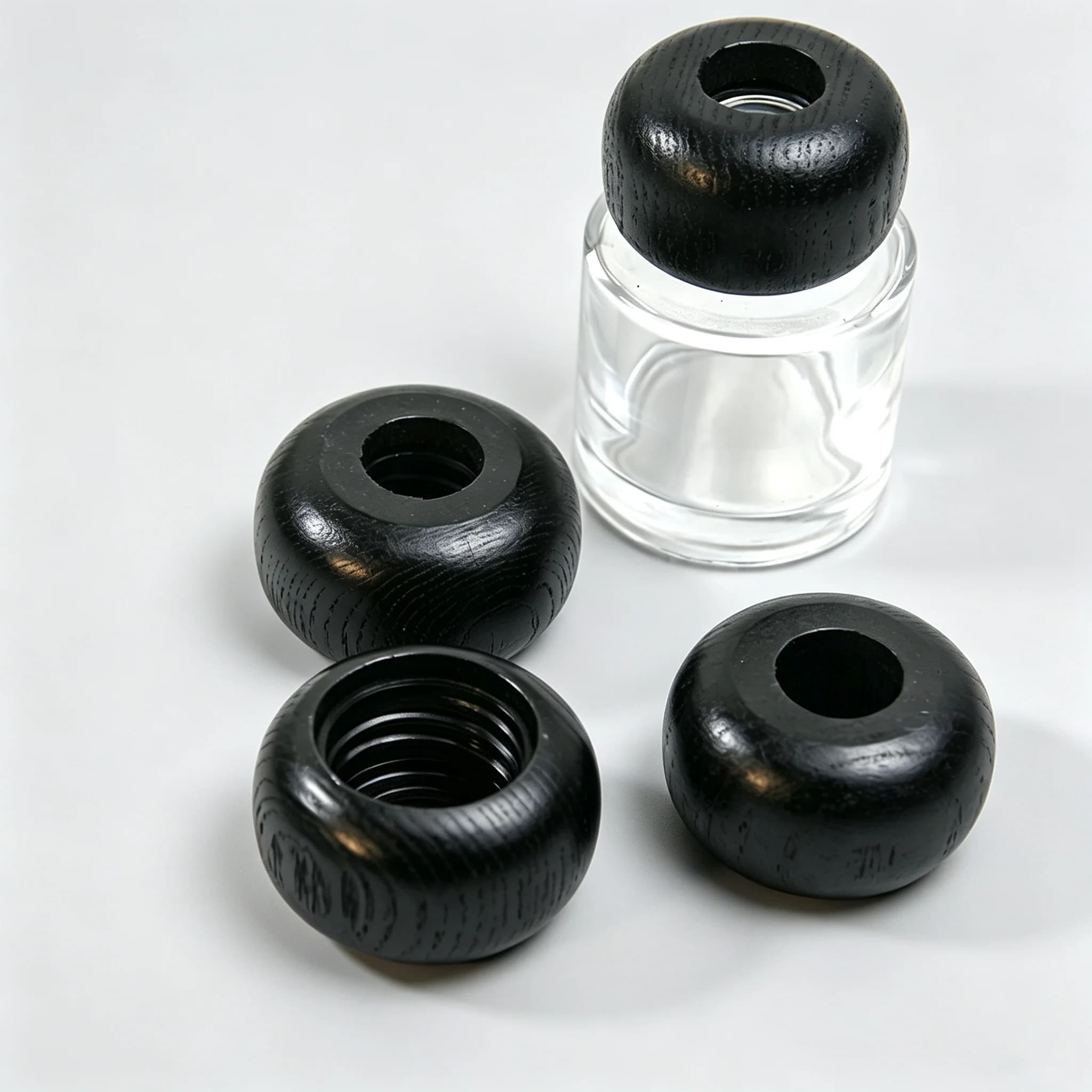 28mm Wooden Reed Diffuser Cap, Screw‑on Sealed Replacement Lid for Glass Aroma Fragrance Bottle, Home DIY Diffuser Accessories