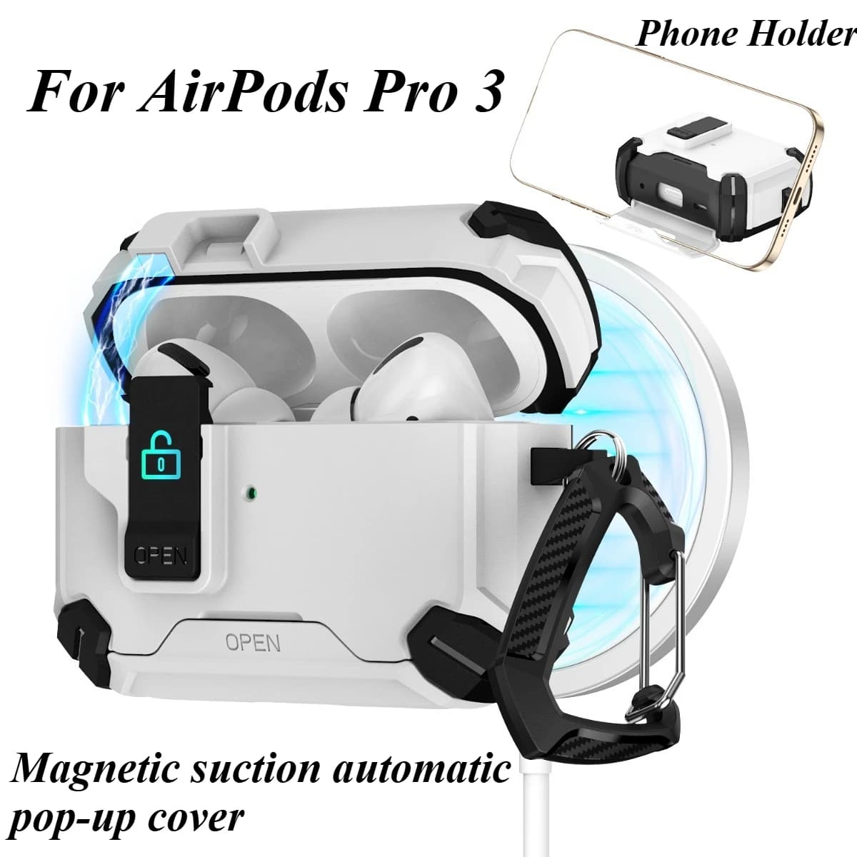 Phone Support Cover Security Lock For AirPods Pro 3 2025 AirPods Pro 3a Gen 2025 AirPods Pro 3a Gen 2025 Shock Cover Covers For Headphones