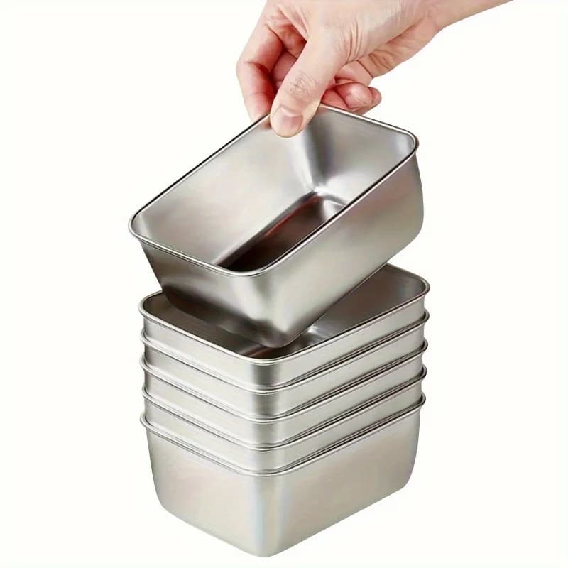 Contenitori per la conservazione da 1/3/6 pezzi, scatola per la conservazione della freschezza in acciaio inossidabile con coperchio, scatola sigillata per alimenti impilabile e a prova di perdite