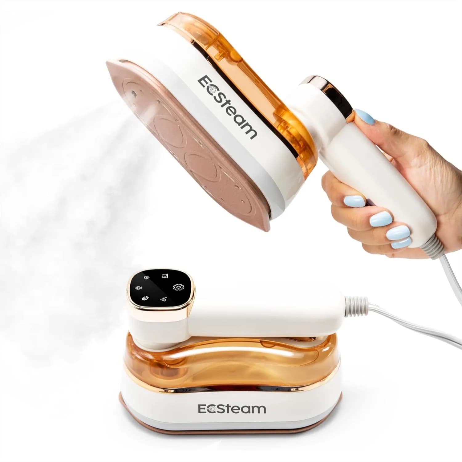 Ferro da Stiro Portatile e Vaporizzatore 2 in 1, 1200W, Riscaldamento Rapido in 20s, Design Pieghevole, Serbatoio da 180ml, 23 Minuti di Autonomia