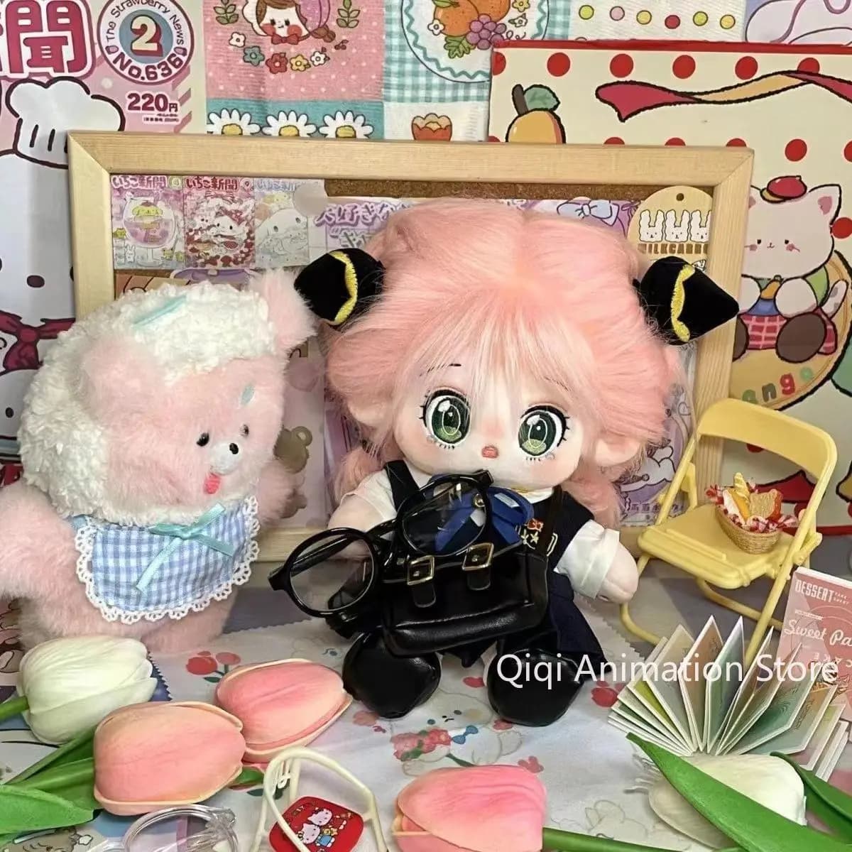 Nuovi Peluche Anime SPY×FAMILY Anya Forger 20CM, Simpatici Pupazzi Imbottiti con Vestiti, Cuscini Regalo di Compleanno
