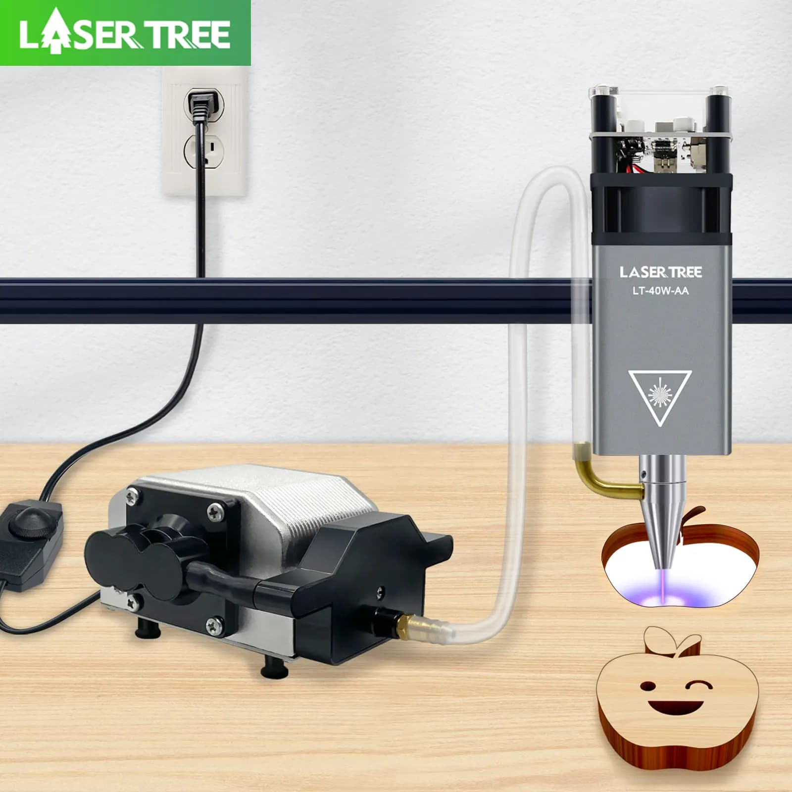 Modulo LASER TREE 5W Laser con Air Assist 450nm messa a fuoco fissa TTL testa Laser a luce blu per macchina per incidere di taglio CNC fai da te