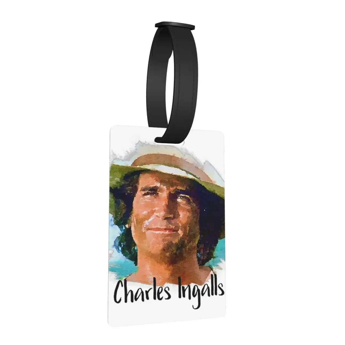 Charles Ingalls Little House On The Prairie Etichette per bagagli Valigia da viaggio Etichetta per imbarco per bagagli carina Porta etichette ID Nome Indirizzo