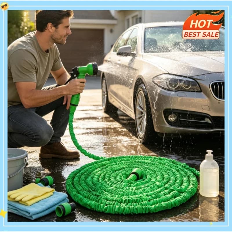 High-Pressure Car Wash Hose Expandable Magic Hose Pipe Home Garden Watering Hose Multi-Function Gardening Cleaning Water Sprayer
