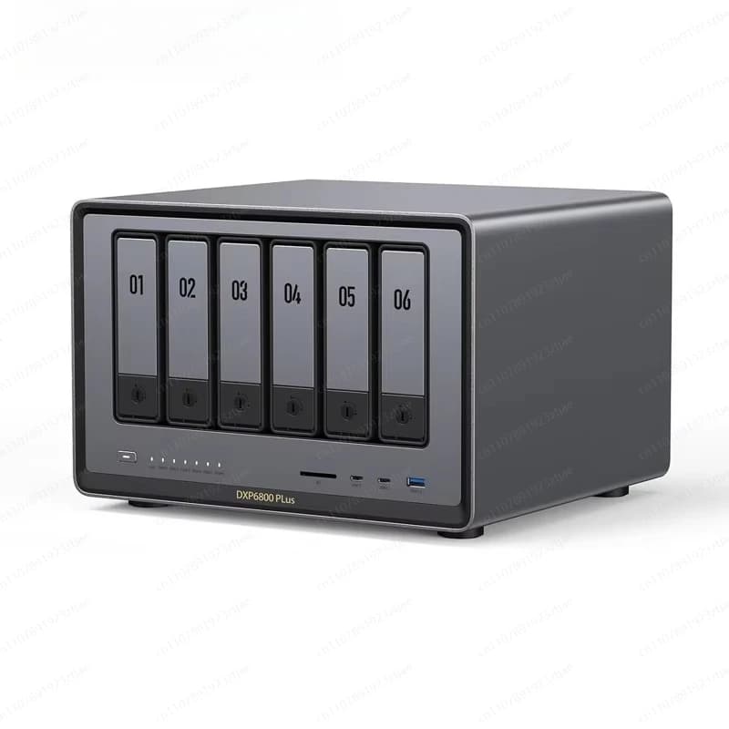 NASync DXP6800 Plus NAS Desktop a 6 Bay con CPU Intel i3 1215u 6-Core, 8GB RAM DDR5, SSD da 128GB (Senza Dischi)