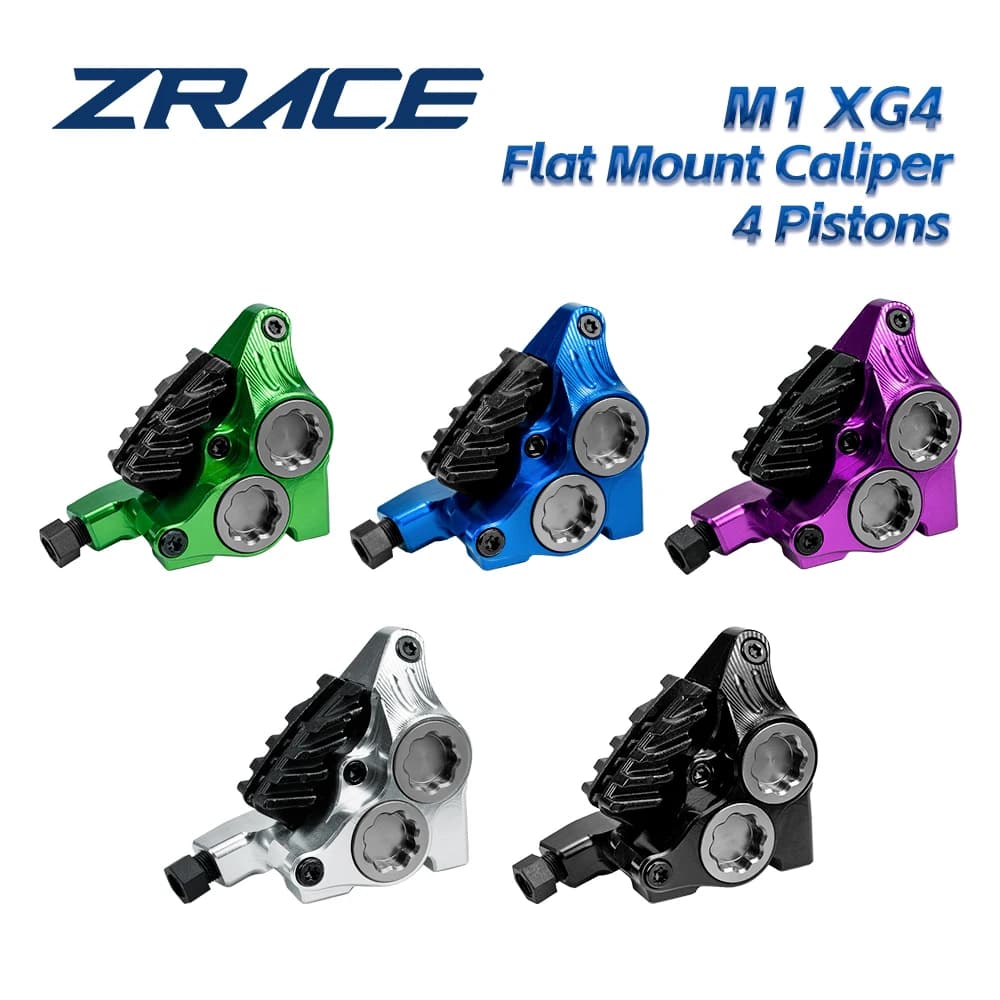 Pinza freno idraulica stradale ZRACE XG4 pinza a quattro pistoni a montaggio piatto, pastiglie freno tecnologia ghiaccio, leggera CNC