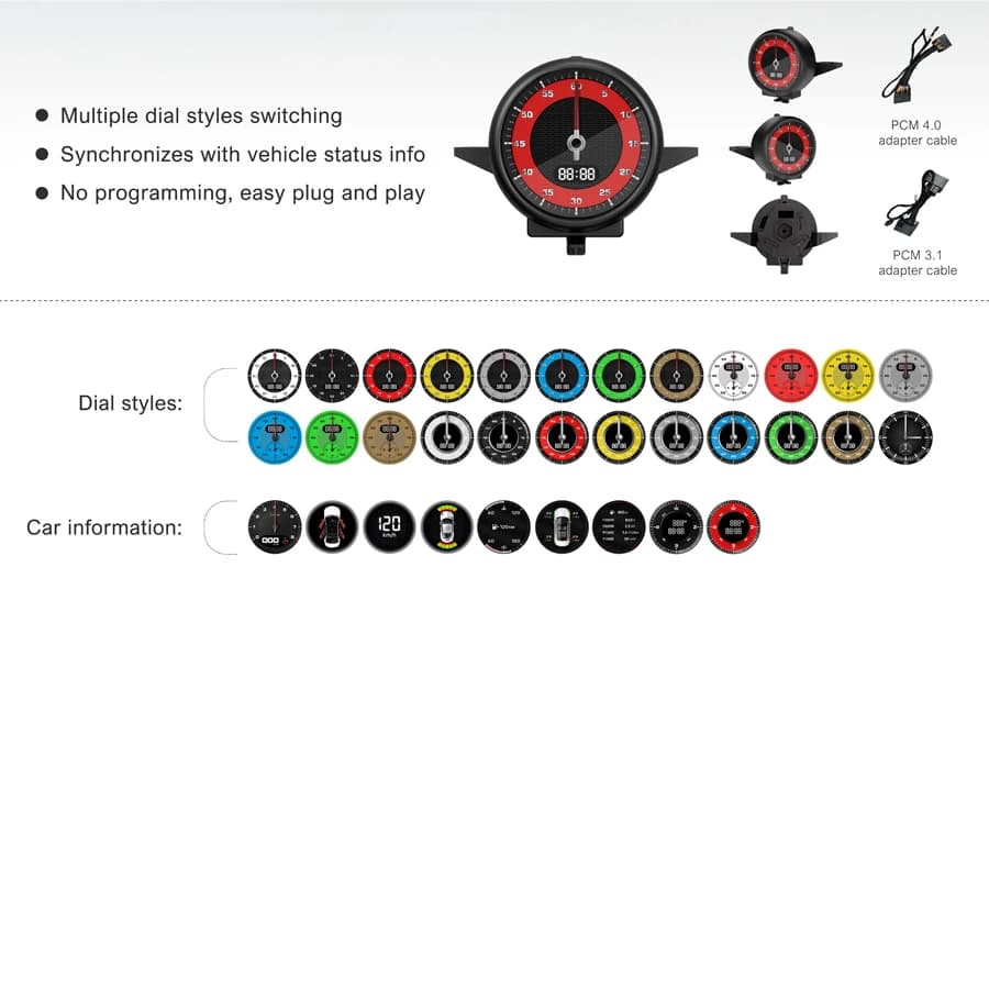 For Porsche Macan 2014-2021 LCD Smart Internal Stopwatch Dashboard Central Clock Compass Time Meter Electronic Update Car