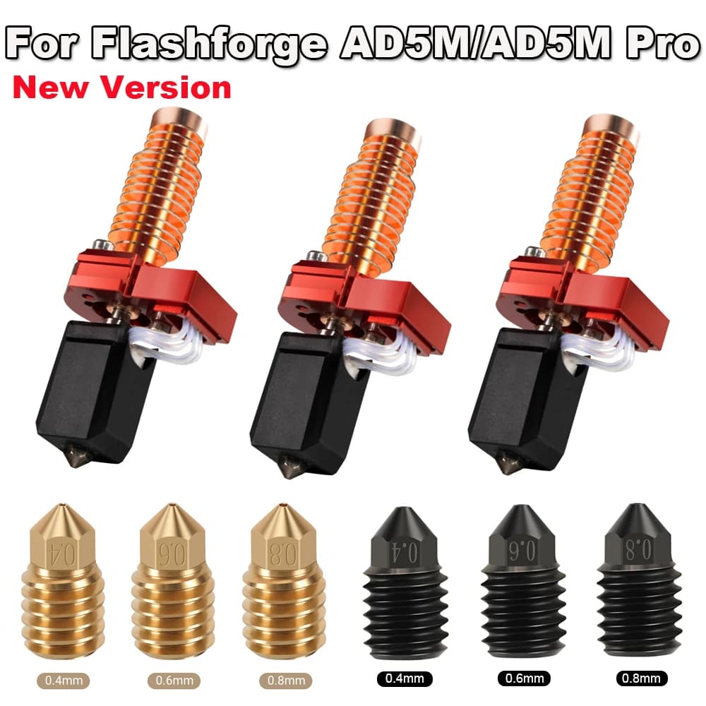 Kit Hotend aggiornato per Flashforge Adventurer 5M 5M Pro Parti della stampante 3D Versione V2.0 Riscaldamento ceramico Hotend per AD5M AD5M Pro