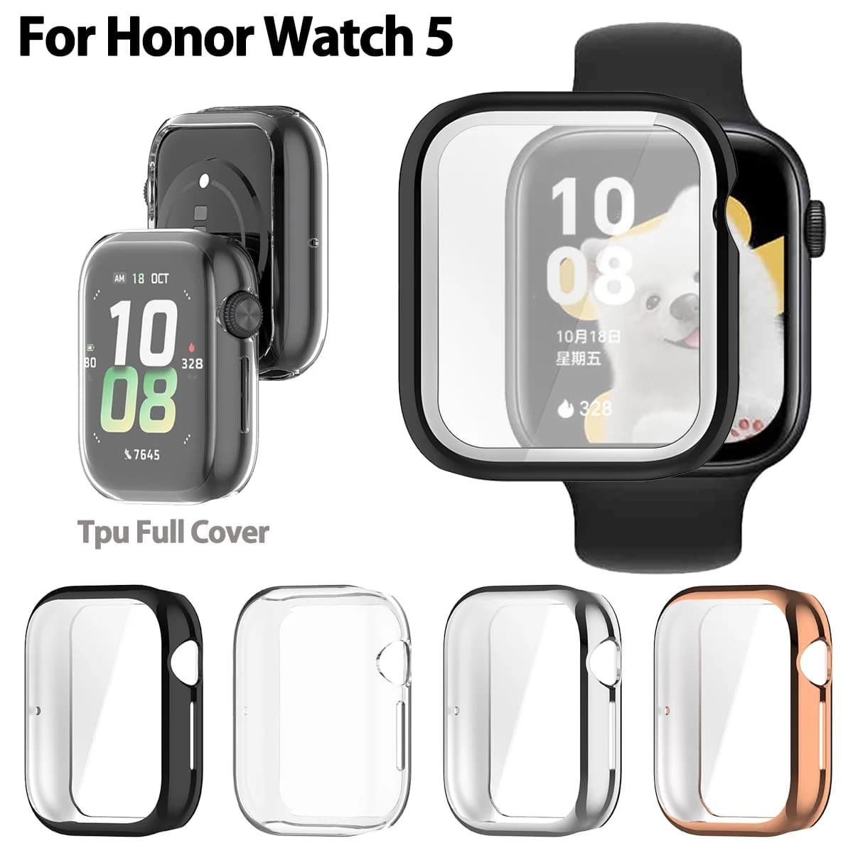 Custodie placcatura in TPU Cover per Honor Watch 5 Custodia protettiva per bracciale Custodia protettiva per schermo Accessori per telaio