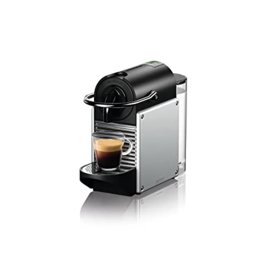 Macchina per Espresso Nespresso Pixie 1100ml in Alluminio Argento per Casa e Cucina, Facile da Usare, Design Compatto, Finitura Resistente