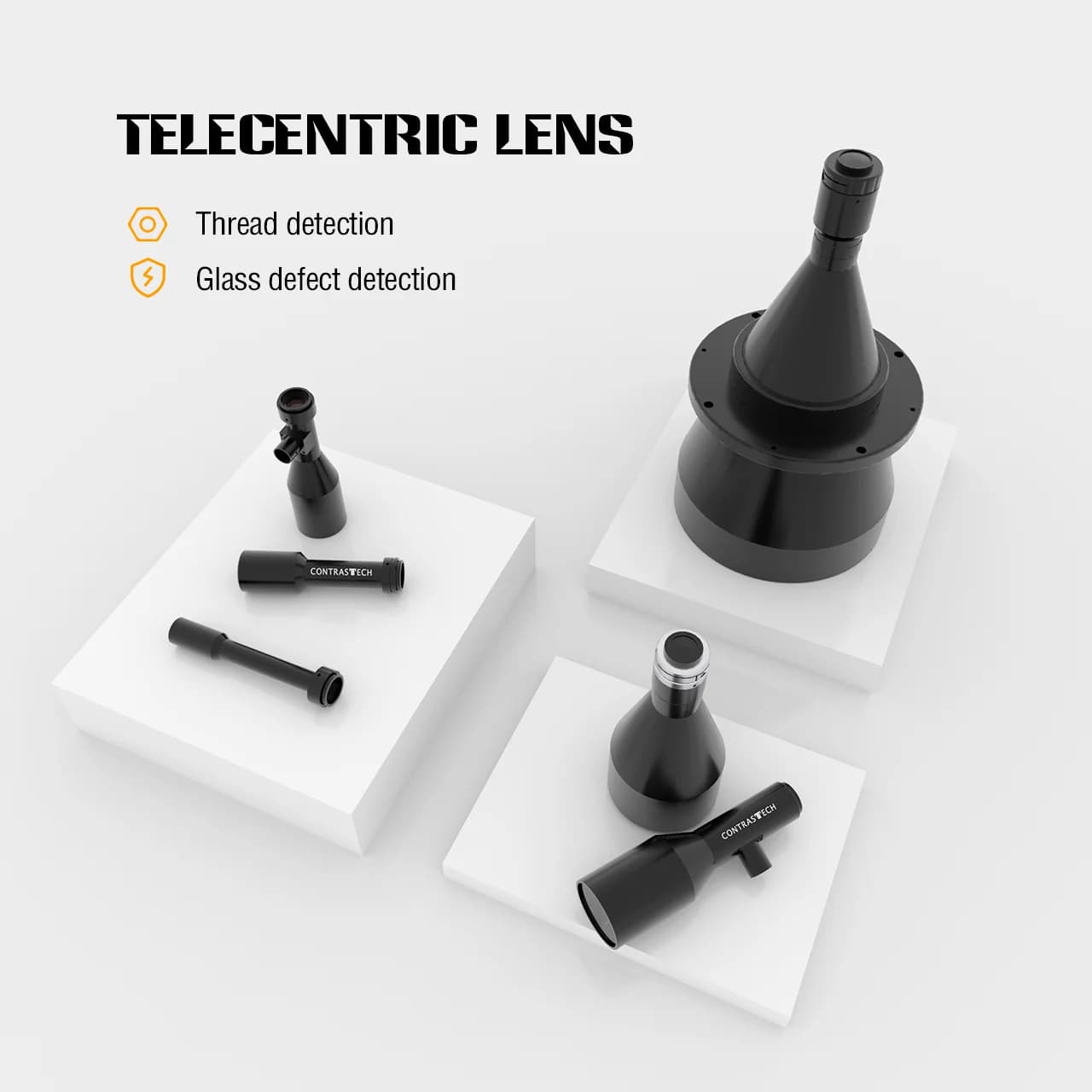 Obiettivo telecentrico per visione artificiale con attacco C WD 40mm 0,5X 1/2" senza distorsioni per contrasto di ispezione PCB